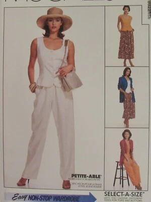 Amazing OOP McCALLS 7592 Misses Jacket Vest Pants & Skirt PATTERN 10-12-14 UC - Image 1 of 3