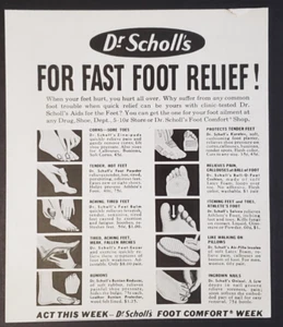 1946 Dr. Scholl's For Fast Foot Relief From Bunions Itching Tenderness Print Ad - Imagen 1 de 1