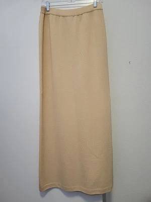 St. John Evening Santana Knit Maxi Skirt with Long Slit Size 10 Yellow - Image 1 of 4