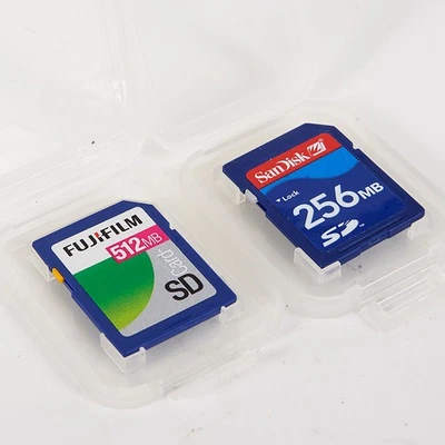 FUJI 512MB SD & SUNDISK 256MB SD MEMORY CARDS #AD734 - Image 1 of 2