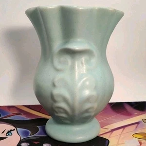 Jarrón de cerámica vintage Camark maceta verde mate floral Art Deco - Imagen 1 de 9