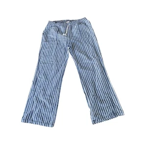 Style Me Hose Damen XL blau/weiß gestreift Leinenmischung weites Bein Beachy Coastal - Bild 1 von 7