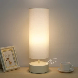 Touch Control Table Lamp, 3 Way Dimmable Bedside Table Lamp with Cream Base, ... - Picture 1 of 7