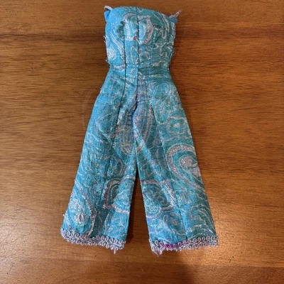 Mono vintage Barbie Firelights #1481 plateado turquesa Palazzo Brocado 1971 Foto 1 de 4