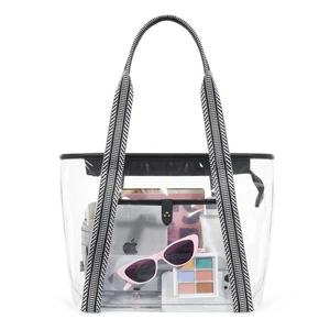 Bolso de Mano Missnine Transparente para Mujer Bolso Transparente para Estadios Eventos con Cremallera para... - Imagen 1 de 6
