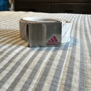 Adidas Freizeitgürtel Herren weiß: rosa verstellbar Metallschnalle - Bild 1 von 3