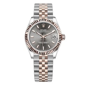 Rolex Datejust 31 Orologio 31MM Grigio Indice Indicatori Ore Quadrante Oro Rosa - Foto 1 di 1