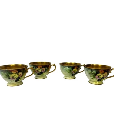 最喜欢的巴伐利亚瓷镀金花卉玫瑰茶杯-4件套 — 第 1/4 张图片