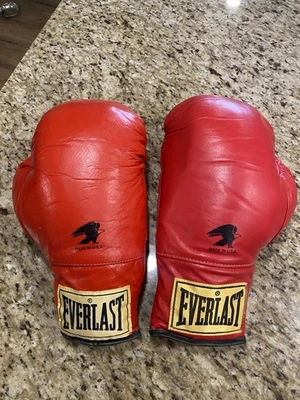 Guantes de Boxeo Everlast Vintage 16 OZ Cuero Rojo EE. UU. Boxer de Lucha Años 70 Amarillo Foto 1 de 4
