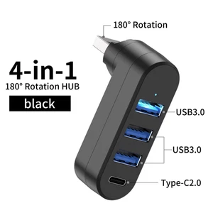 Mini Hub USB 3.0 2.0 4 in 1 180 ° Adattatore per Trasferimento Dati Ad Alta Velo - Foto 1 di 16