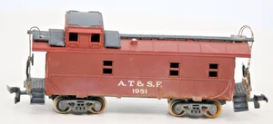 AHM Austria HO Model RR Caboose AT&SF Santa Fe 1951 Brown IKC Metal Wheels 1:87 - Picture 1 of 15
