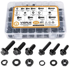 252Pcs Metric Flange Bolt Nut Washer Assortment, M6-1.0 M8-1.25 Flange Bolt K... - Bild 1 von 7