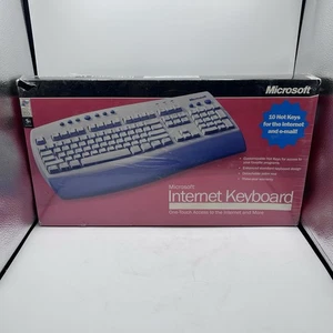 Microsoft Internet PS/2 Keyboard 2001 Hot Key W/Palm Rest NIB - Picture 1 of 7