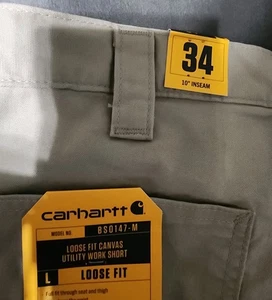 ¡NUEVO CON ETIQUETAS! Pantalón Corto Carhartt Utility, Ajuste Suelto Talla 34 - Imagen 1 de 3