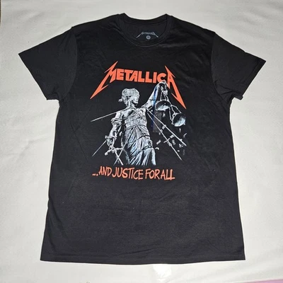 Metallica T-Shirt Large Black and Justice For All Graphic Short Sleeve Cotton - Image 1 of 3