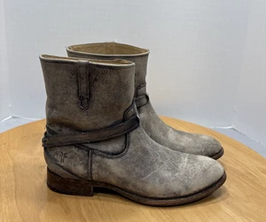 Frye Women’s Lindsay Plate Short Boots 7.5B Dusty Graphite Stone Leather - Picture 1 of 7