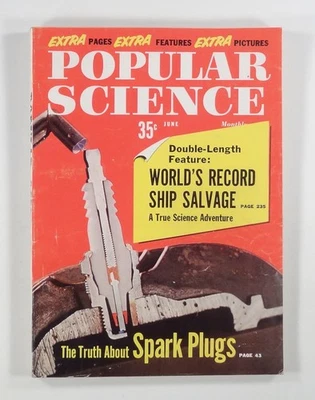 1960 Jun POPULAR SCIENCE ship salvaging SPARK PLUGS Cape Canaveral jobs MORE - Image 1 of 4