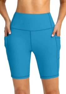 Women's 7" High Waisted Swim Shorts with Side Pockets UPF50+ Board Swimsuit S... - Picture 1 of 6