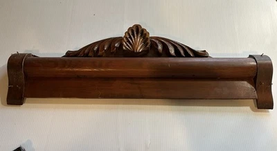 ANTIGUO FRONTÓN DE MUEBLES TALLADOS ROBLE ENVÍO GRATUITO EE. UU. Foto 1 de 4