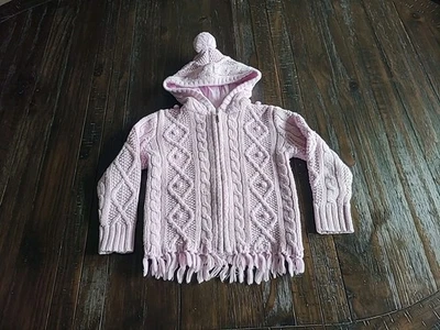 Suéter con Capucha Cremallera Completa Tejido con Cable Gap Vintage Flecos Rosa Niña Talla Niño Pequeño 5 años Foto 1 de 4