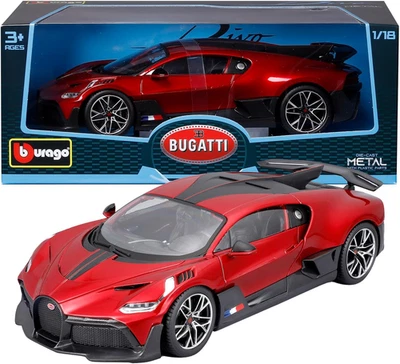 B - Bugatti Divo Rossa, Auto in Diecast in Scala 1:18, Replica Dettagliata Con P - Immagine 1 di 4