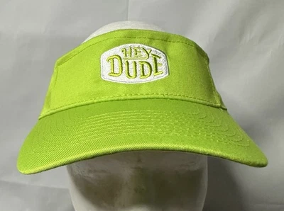 HEY DUDE лайм зеленый новый без ЯРЛЫКОВ регулируемый взрослый козырек крышка шляпа Бесплатная доставка - Изображение 1 из 4
