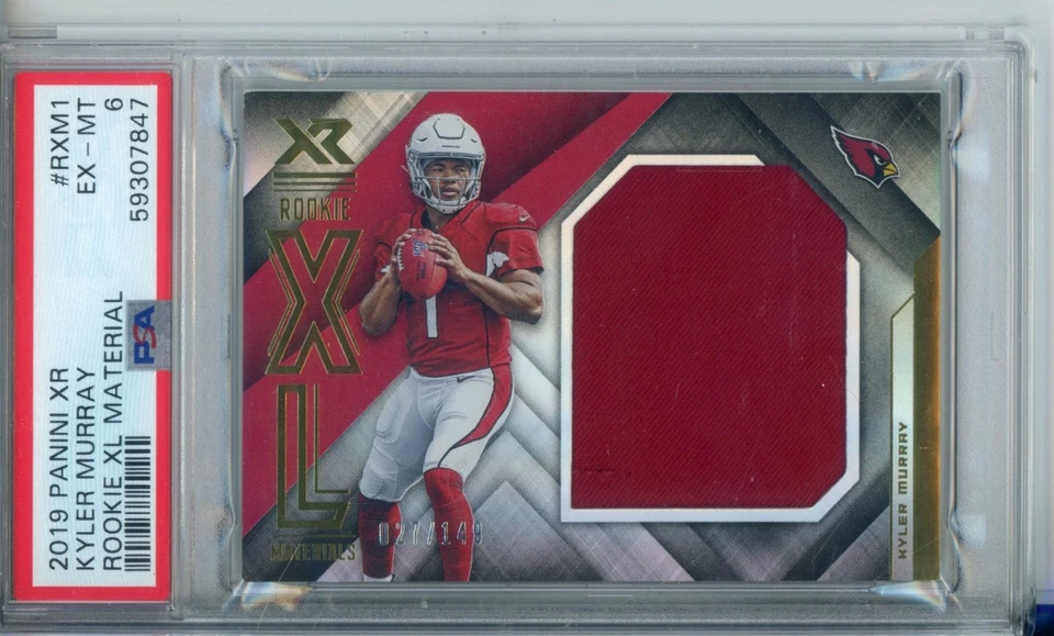 2019 Panini XR Kyler Murray Rookie XL Materials Patch #027/149 PSA 6 EX-NM N365 - Image 1 of 2