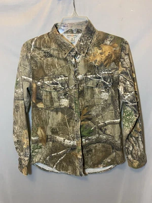 Hunters Choice Realtree Edge Camo Button Down Flannel Youth Medium Long Sleeve - Image 1 of 4