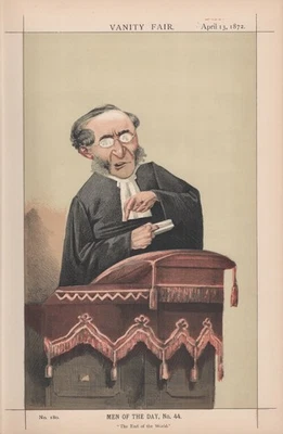 Antigua litografía del clero de Vanity Fair de John Cumming, ""El fin del mundo" Foto 1 de 2