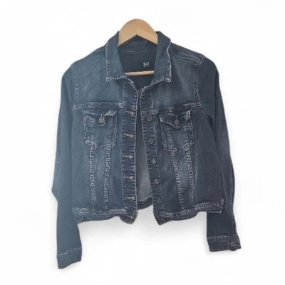 Kut From The Kloth Denim Jacket Blue Sz XL Petite Classic Stretch Jean Jacket - Image 1 of 4