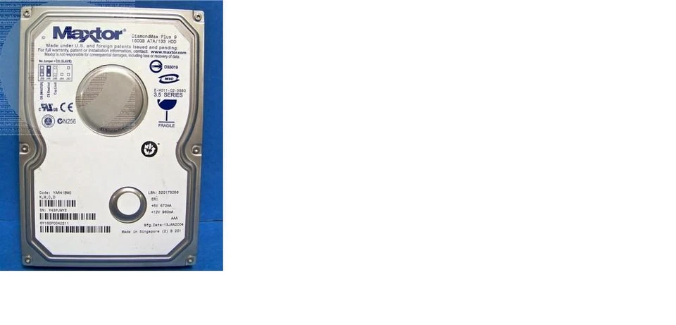 Maxtor DiamondMax 160GB IDE 3.5 Hard Disk Drive 6L160P0 6L160P0031L11 BAJ41G20 - Image 1 of 1