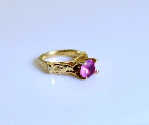 TINY Vintage 14K Yellow Gold Baby/Infant Girl Ring For Necklace or Bracelet - Picture 1 of 3