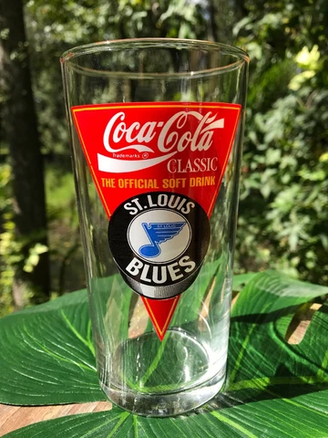 Coca-Cola Classic Vintage St. Louis Blues Hockey Advertising Glass Tumbler Tea Cover