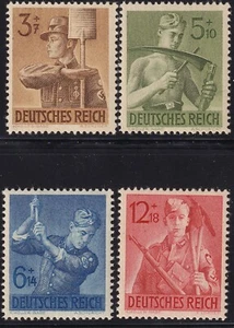 Briefmarke Deutschland Mi 850-3 Sc B237-40 1943 2. Weltkrieg Faschismus Arbeiter Dienst postfrisch - Bild 1 von 1