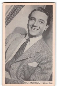 Postcard Paul Henreid Portrait Warner Bros., M.B. Libman Co., Hollywood, 1940s - Picture 1 of 2
