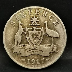 6 PENCE ARGENT 1917 GEORGE V AUSTRALIE / AUSTRALIA SILVER - Picture 1 of 2