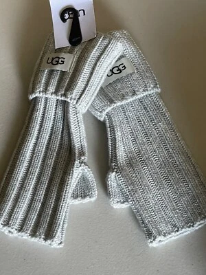 UGG KNIT BOUCLE FINGERLESS ARM WARMERS GLOVES IN GREY HEATHER ONE SIZE  - Image 1 of 4