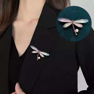 Prendas de abrigo alfileres vintage chal accesorios moda perla libélula insecto broche - Imagen 1 de 6