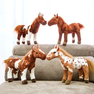 Simulation Horse Plush Toys Stuffed Animal Doll Soft Boys Birthday Gift - Picture 1 of 16