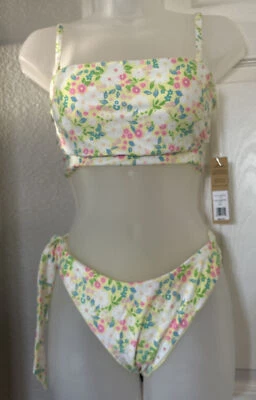 Swim Systems Sexy Floral Pink Two Piece Bikini Swimsuit Bottom XL Top 34D Cup - Image 1 of 4