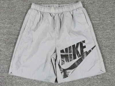 Nike Swim Trunks Boys Large Gray Pockets Nylon Solid Lined - Image 1 of 4