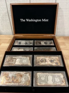 1928-98 Washington Mint $1-$1000 .999 Silver Dollar Bar Set 8 Total Bars in Case - Picture 1 of 19