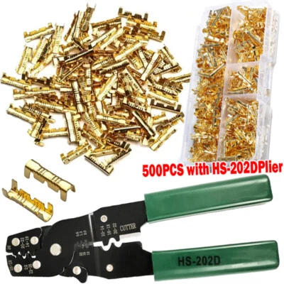 500/400/100x Brass Copper 0.5-1.5mm² Crimp Electrical Connector Wire Terminals - Image 1 of 4