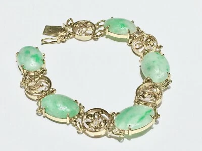 Pulsera Jadeíta Verde Chino 14k 15k. Foto 1 de 4