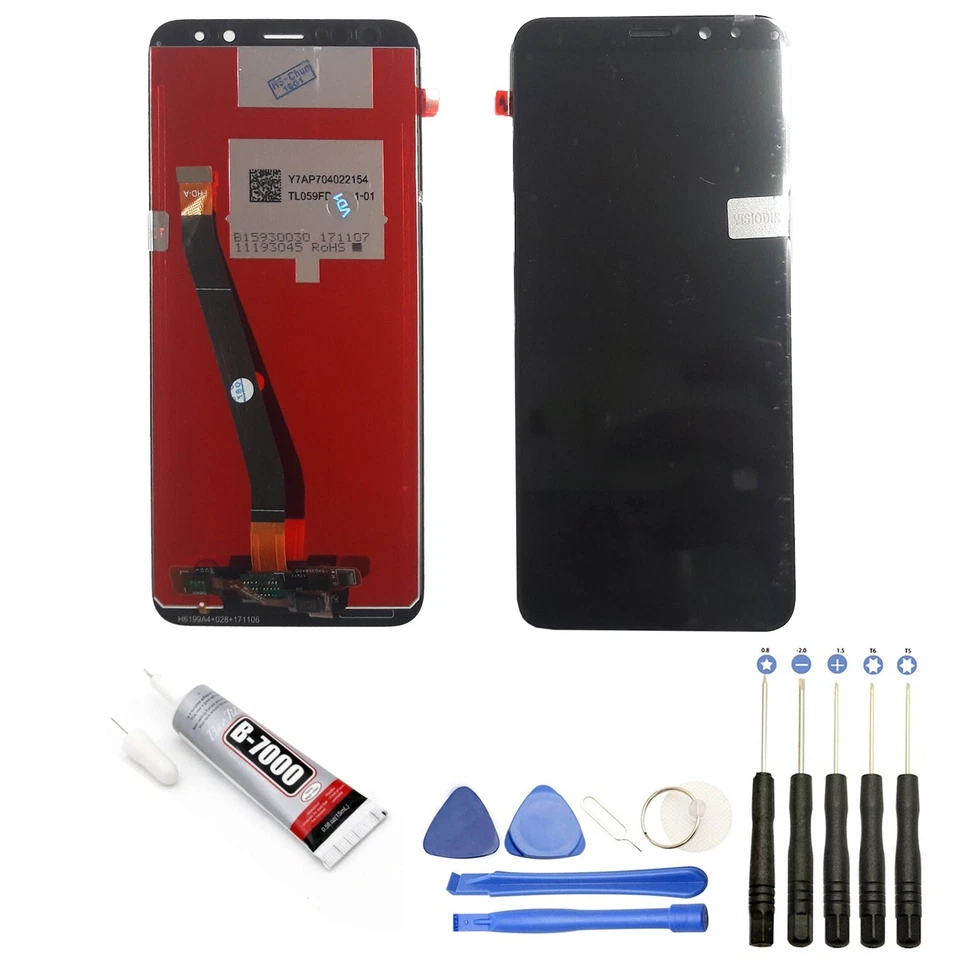 VITRE TACTILE + ECRAN LCD POUR HUAWEI MATE 10 LITE 5.9" NOIR + OUTILS + COLLE - Photo 1/1