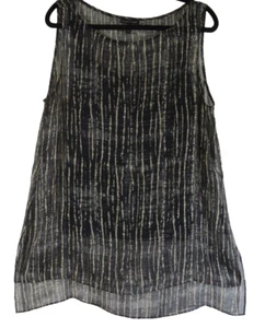 NEW Eileen Fisher 100% Silk stepped hem sheer tunic size L  #T3170 - Picture 1 of 5