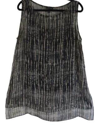 Новый Eileen Fisher 100% шелк ступенчатый подол чистый туника размер L #T3170 - Изображение 1 из 4