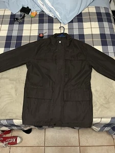 London Fog Coat Dark Brown Satin Lined Rain Wind All Weather Jacket - Picture 1 of 9