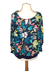 ladies navy floral lined chiffon style top from Lovedrobe size 16 NEW