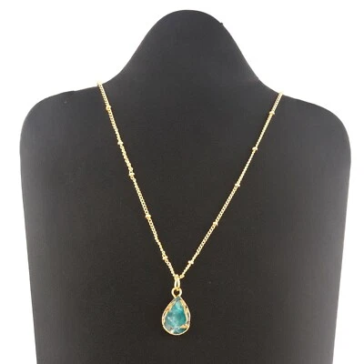 Collar Cadena Lágrima Mohave Esmeralda Cobre Turquesa Latón Chapado en Oro Cuentas Foto 1 de 3